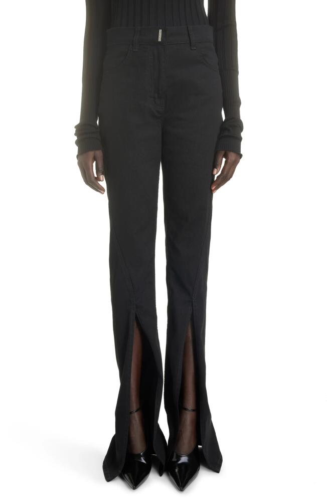 Givenchy Front Split Stretch Cotton Pants in Black Cover