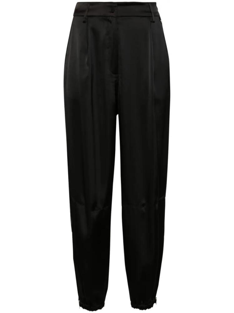 Herno tapered satin trousers - Black Cover