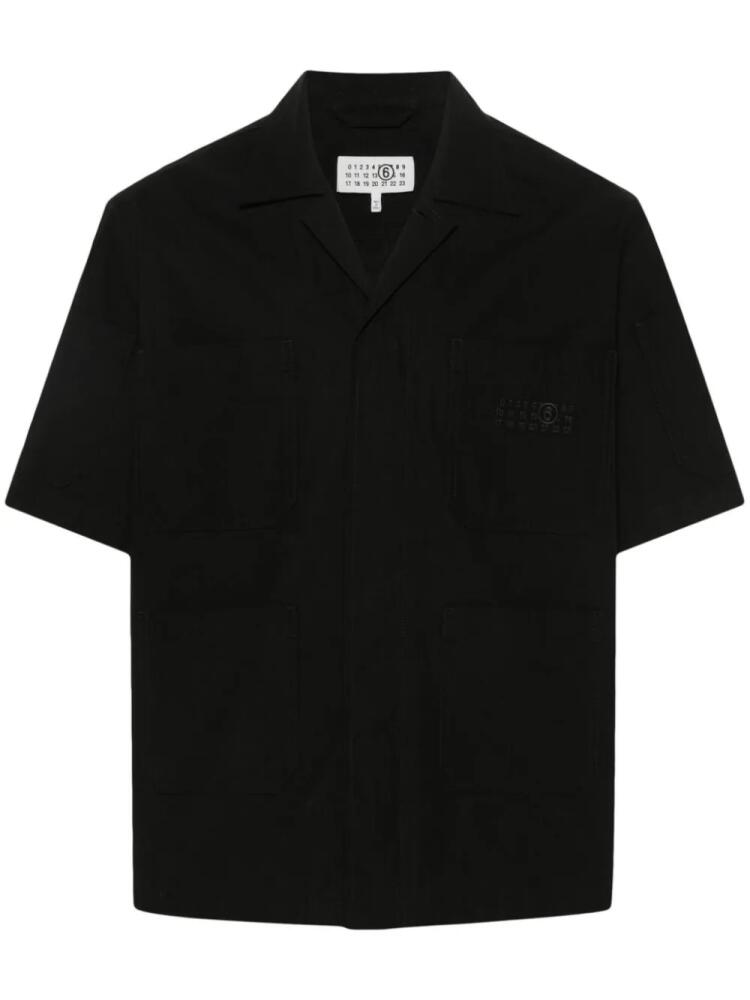 MM6 Maison Margiela numbers-embroidered cotton shirt - Black Cover