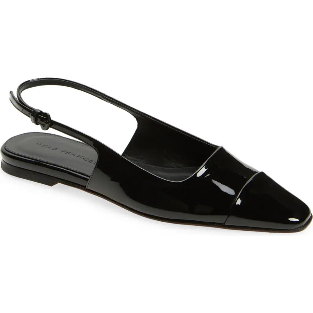 Dear Frances Tia Slingback Flat in Black Patent Cover