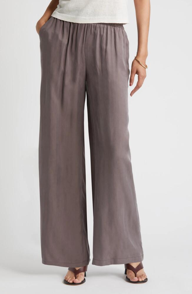 Nordstrom Drapey Wide Leg Pants in Grey Plum Cover