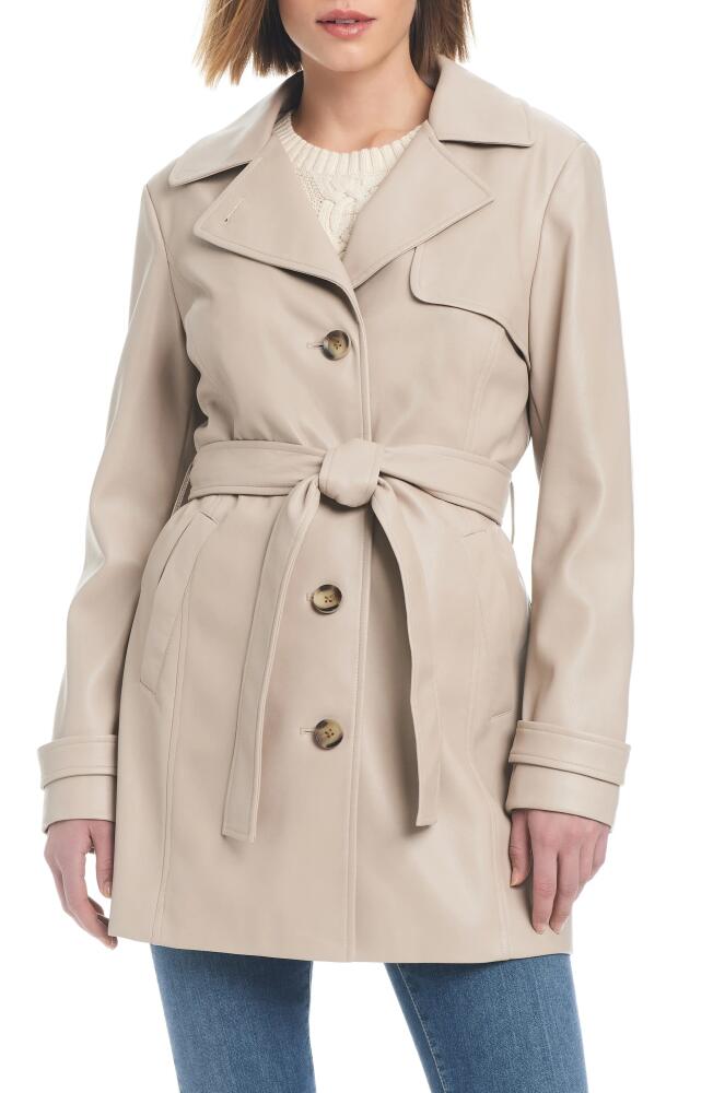 Sanctuary Faux Leather Trench Coat in Sawdust Cover