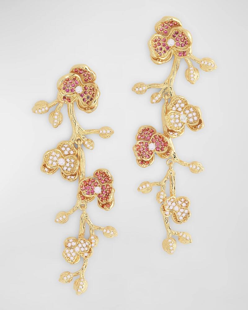 Anabel Aram Jewelry Orchid Pave Dangle Earrings Cover