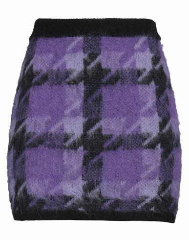 Eleonora Gottardi Woman Mini skirt Purple Alpaca wool, Polyamide Cover