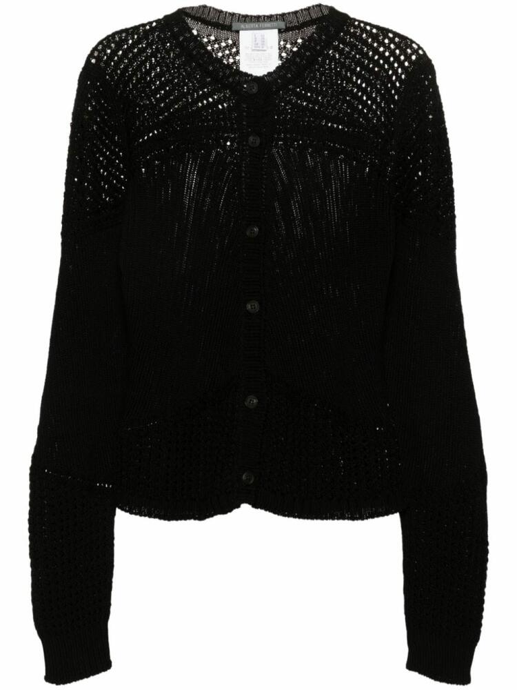 Alberta Ferretti open-knit cotton cardigan - Black Cover