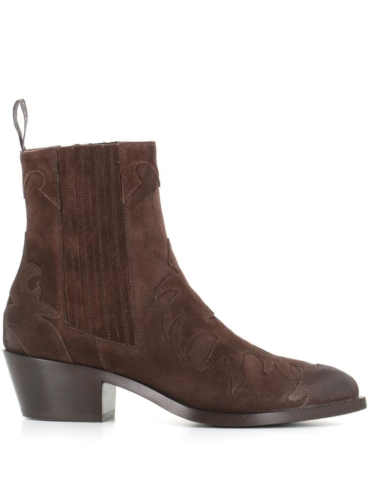 Sartore 45mm western suede ankle boots - Brown Cover