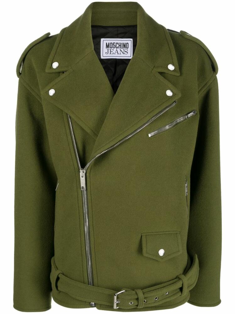 MOSCHINO JEANS notched-lapels military jacket - Green Cover