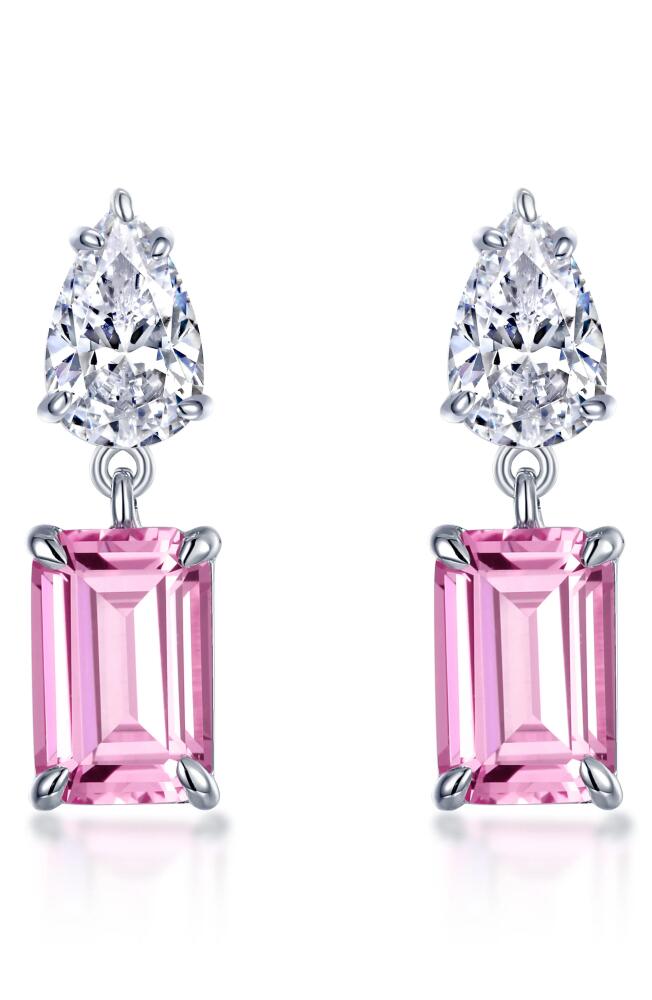 Lafonn Lab Created Sapphire Drop Earrings in Pink Cover