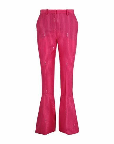 Versace Pinstriped Flared Trousers Woman Pants Pink Virgin Wool, Polyester Cover