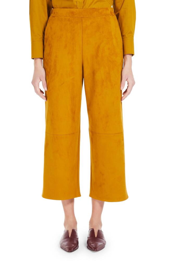 Max Mara Leisure Albore High Waist Ankle Wide Leg Pants in Ochre Cover