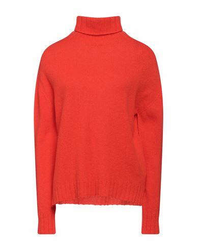 Ermanno Firenze Woman Turtleneck Orange Wool, Cashmere Cover