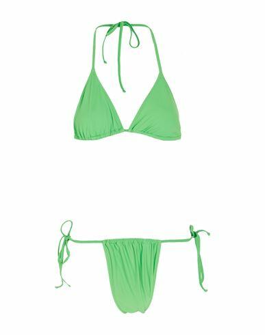 8 By Yoox Recycled Reverse-triangle Bikini Woman Bikini Green Recycled polyamide, Elastane Cover