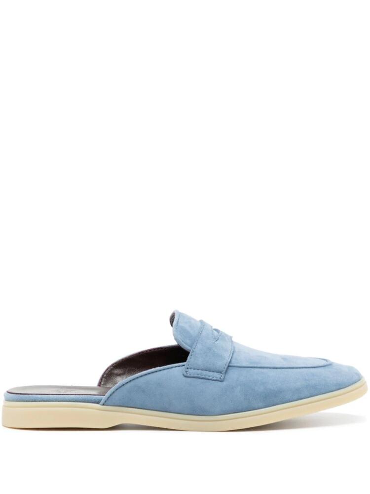 Bougeotte penny-slot suede mules - Blue Cover