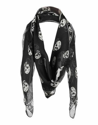 Alexander Mcqueen Man Scarf Black Silk Cover