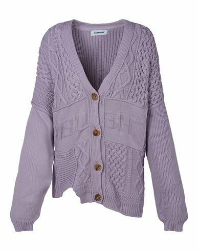 Ambush Patchwork Knitted Cardigan Woman Sweatshirt Purple Cotton, Nylon Cover