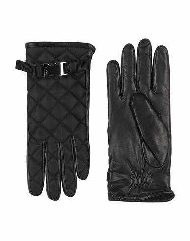 Prada Woman Gloves Black Nylon, Lambskin Cover