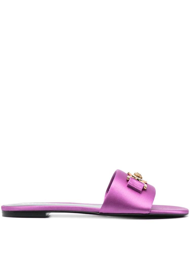 Versace Medusa '95 satin flat sandals - Purple Cover