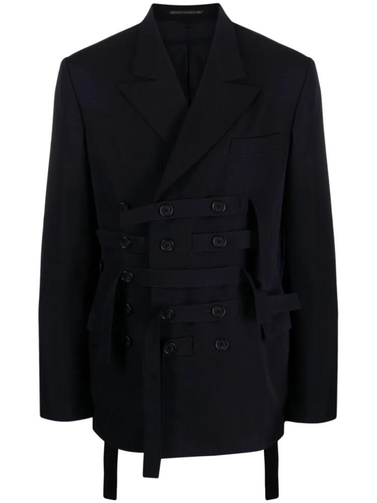 Yohji Yamamoto double-breasted wool blazer - Blue Cover