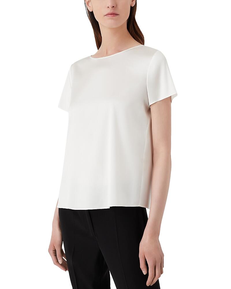 Emporio Armani Stretch Silk Short Sleeve Blouse Cover