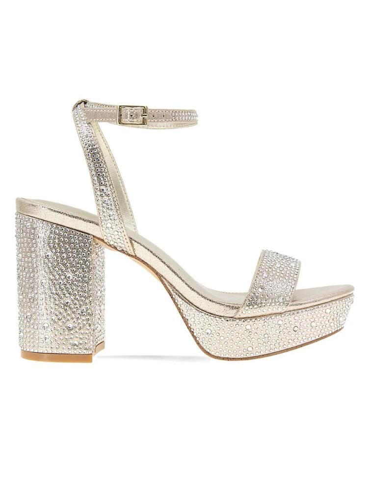 BCBGeneration Women's Pristal Rhinestone Studded Platform Sandals - Gold Cover