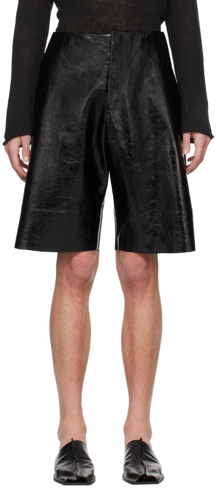 Gabriela Coll Garments SSENSE Exclusive Black No.277 Leather Shorts Cover