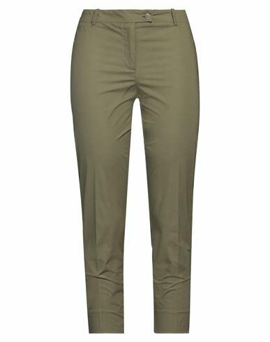 Rosso35 Woman Pants Military green Cotton, Elastane Cover