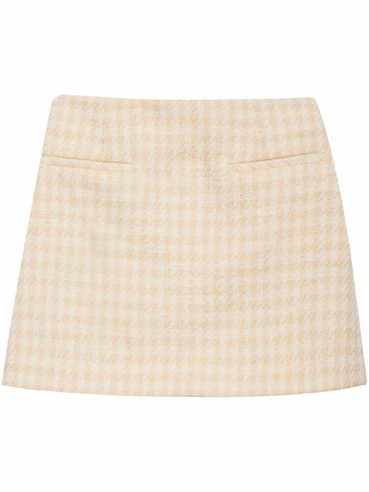 ANINE BING Vanessa houndstooth tweed miniskirt - Neutrals Cover