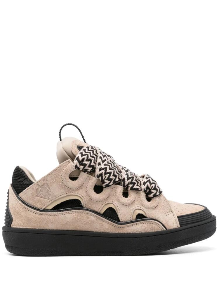 Lanvin Curb leather sneakers - Neutrals Cover