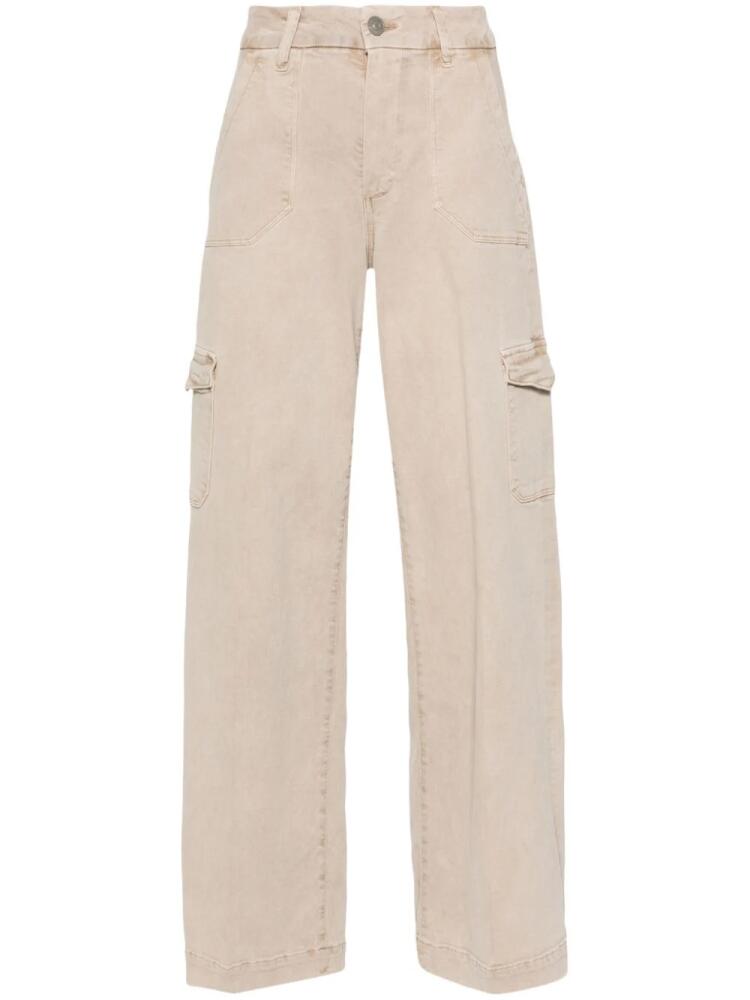 PAIGE logo-patch straight jeans - Neutrals Cover