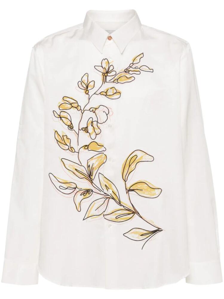 Paul Smith botanical-print cotton shirt - White Cover