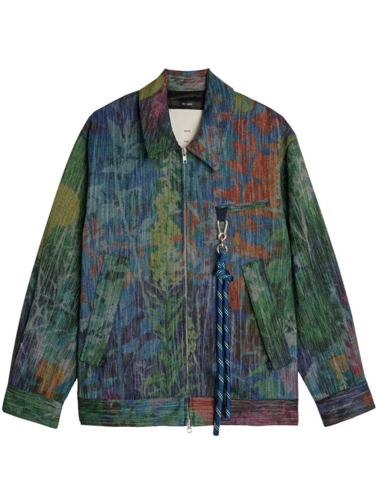 Song For The Mute painterly-print zip-up jacket - Green Cover