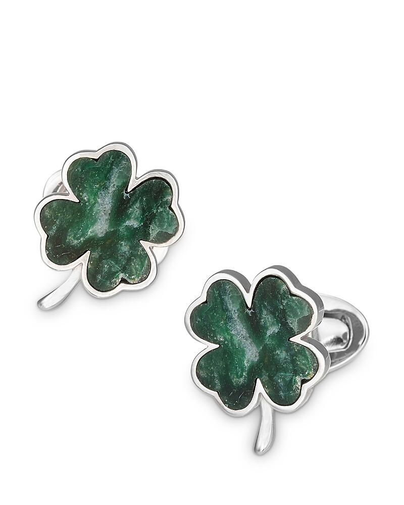 Jan Leslie Sterling Silver & Green Onyx Four-Leaf Clover Cufflinks Cover