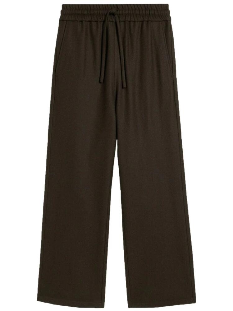 AMI Paris drawstring-elasticated wool trousers - Brown Cover