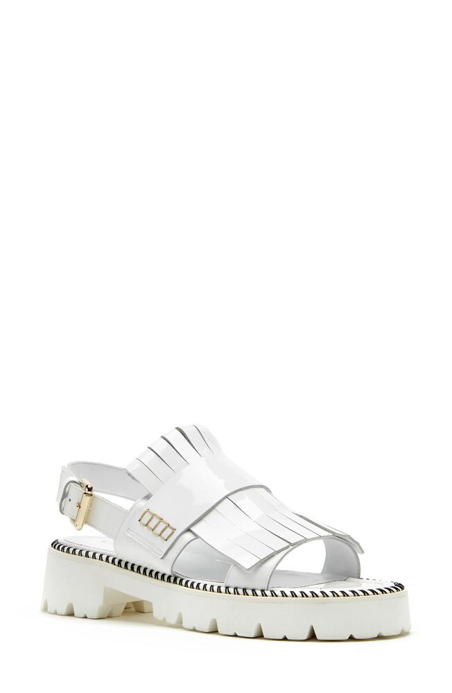 La Canadienne Raisa Slingback Sandal in White Patent Cover