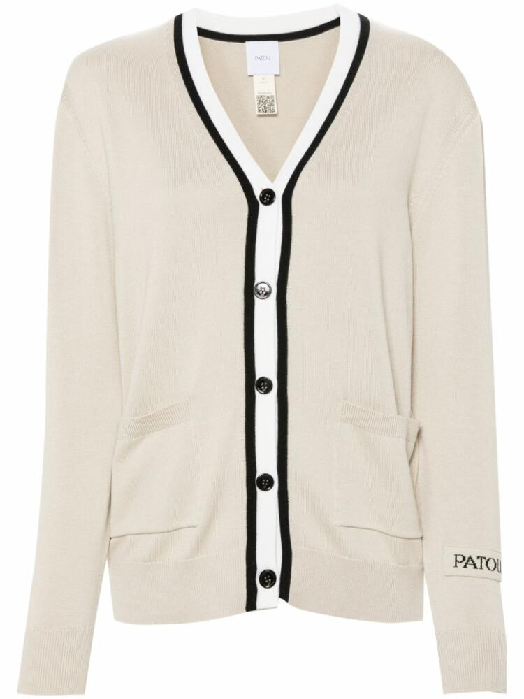 Patou contrasting-trim cardigan - Neutrals Cover