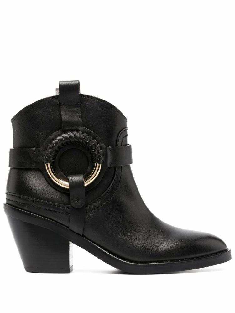 See by Chloé Hana 70mm buckle leather boots - Black Cover