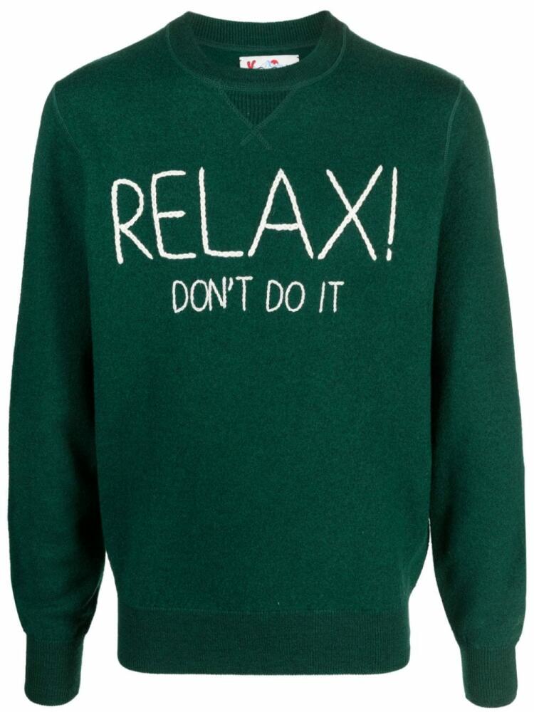 MC2 Saint Barth slogan-embroidered wool jumper - Green Cover