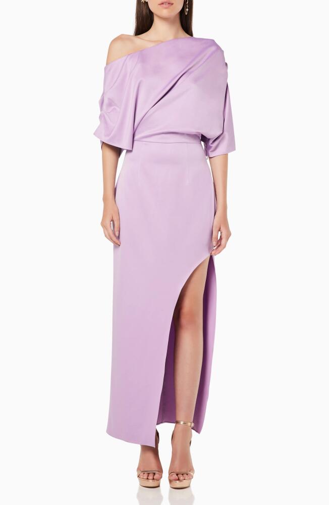 Elliatt Andrea One-Shoulder Satin Gown in Lilac Cover