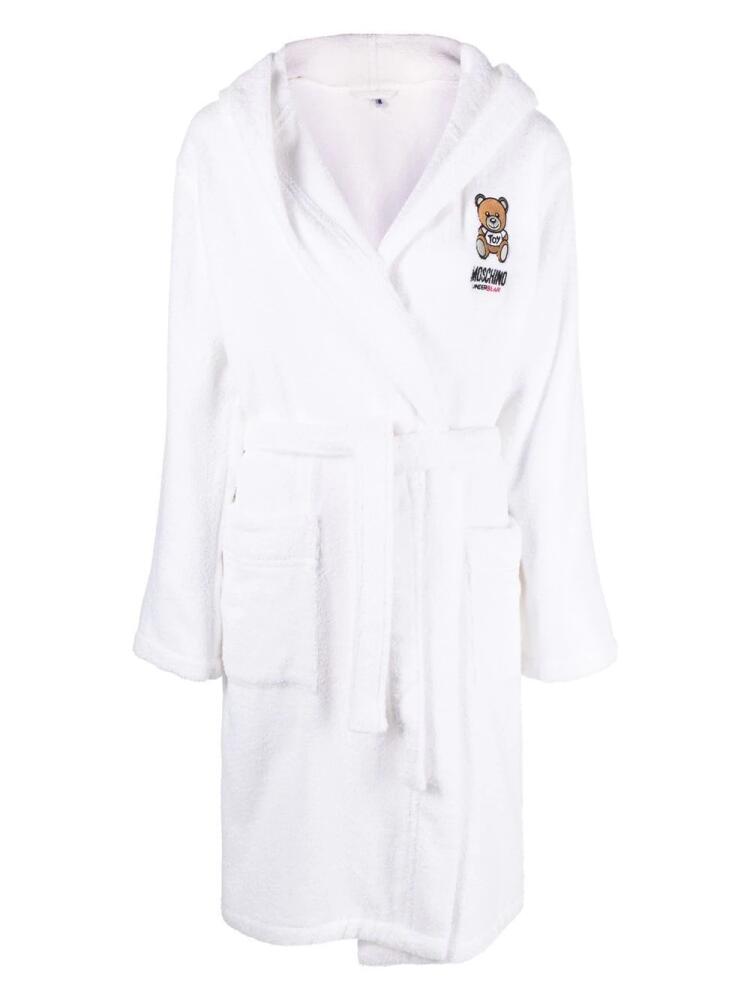 Moschino Teddy Bear motif cotton dressing gown - White Cover