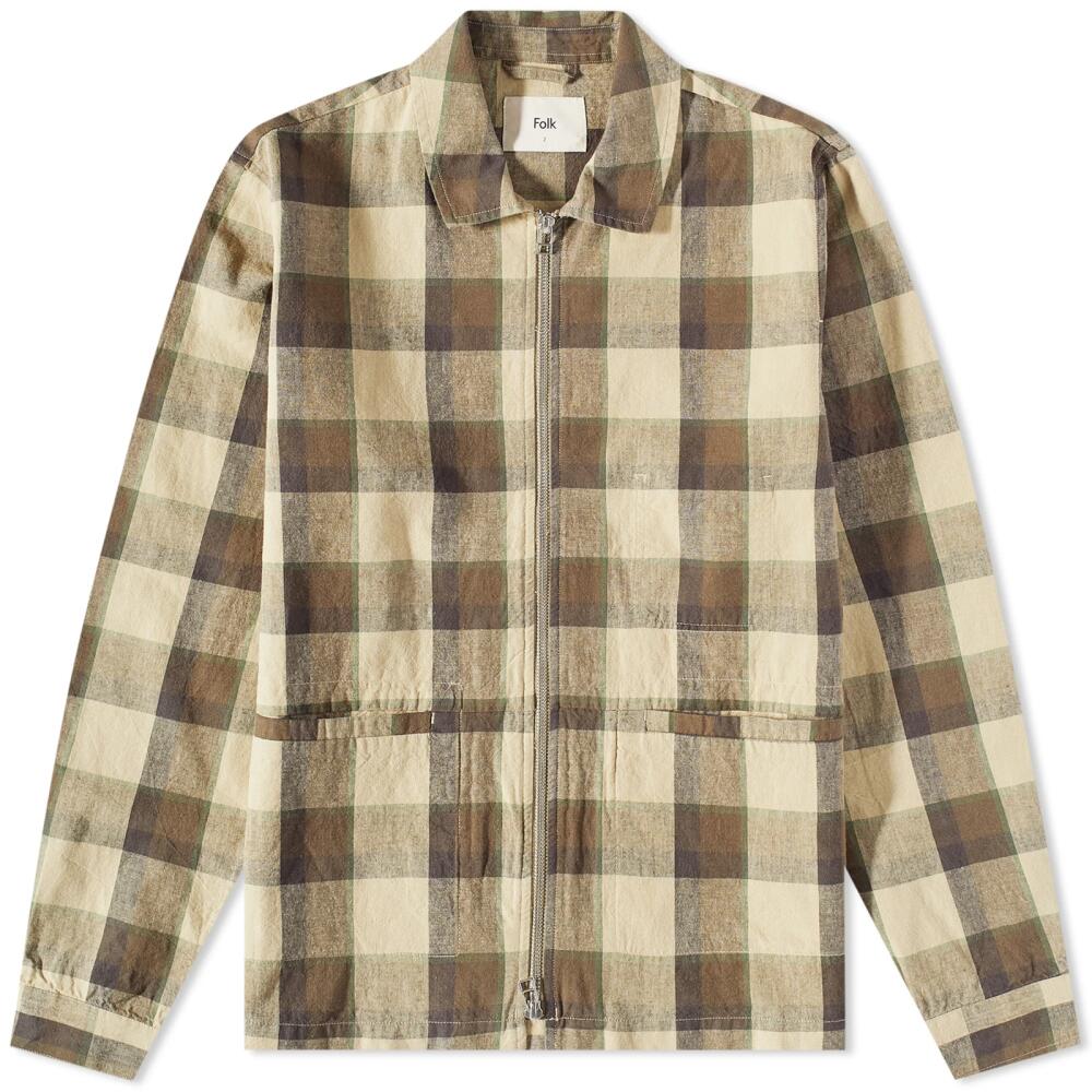 Folk Men's Signal Jacket in Tan Check Cover