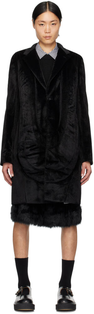 Comme des Garçons Homme Plus Black Paneled Faux-Fur Coat Cover