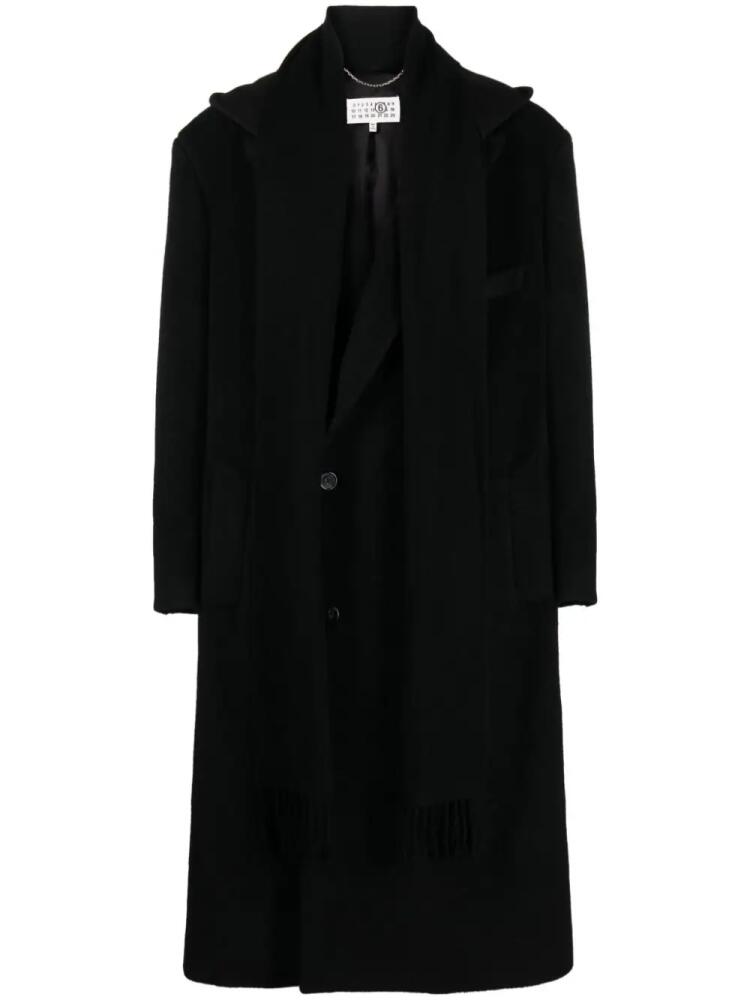 MM6 Maison Margiela double-breasted wool-blend coat - Black Cover