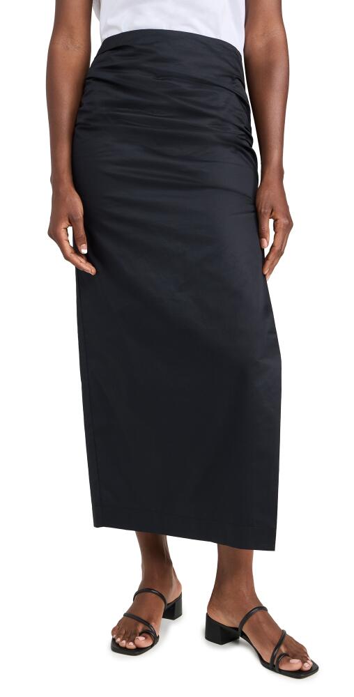 St. Agni Cotton Tuck Midi Skirt Black Cover