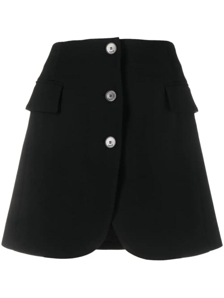 Lanvin button-front virgin-wool miniskirt - Black Cover