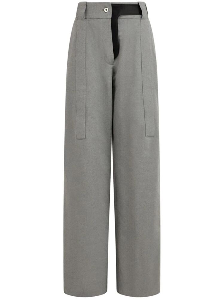 Ferragamo canvas palazzo trousers - Grey Cover