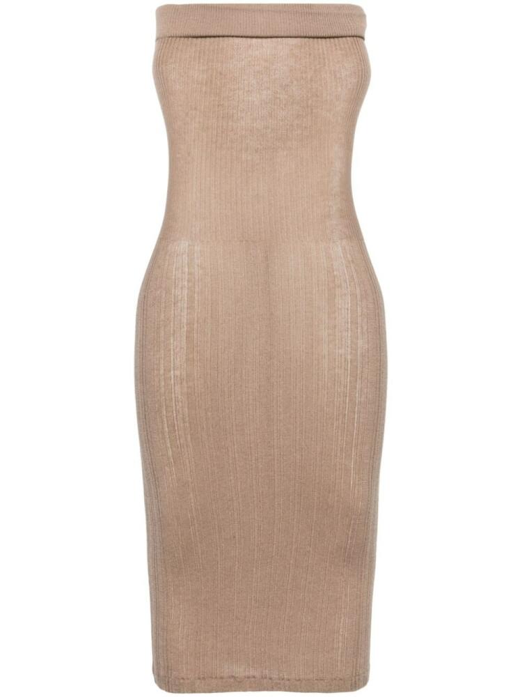 Wild Cashmere Brooke fine-ribbed minidress - Neutrals Cover