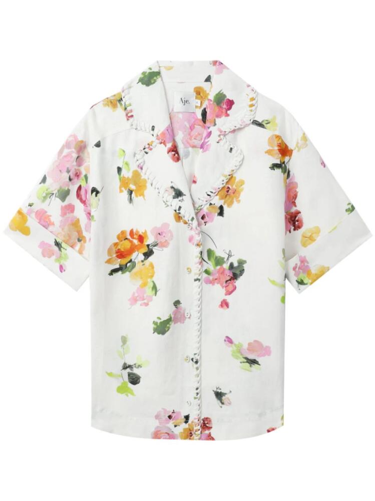 Aje floral-print short-sleeve shirt - White Cover