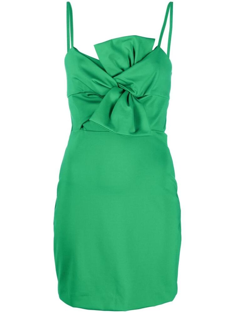 P.A.R.O.S.H. Renny bow-detail mini dress - Green Cover