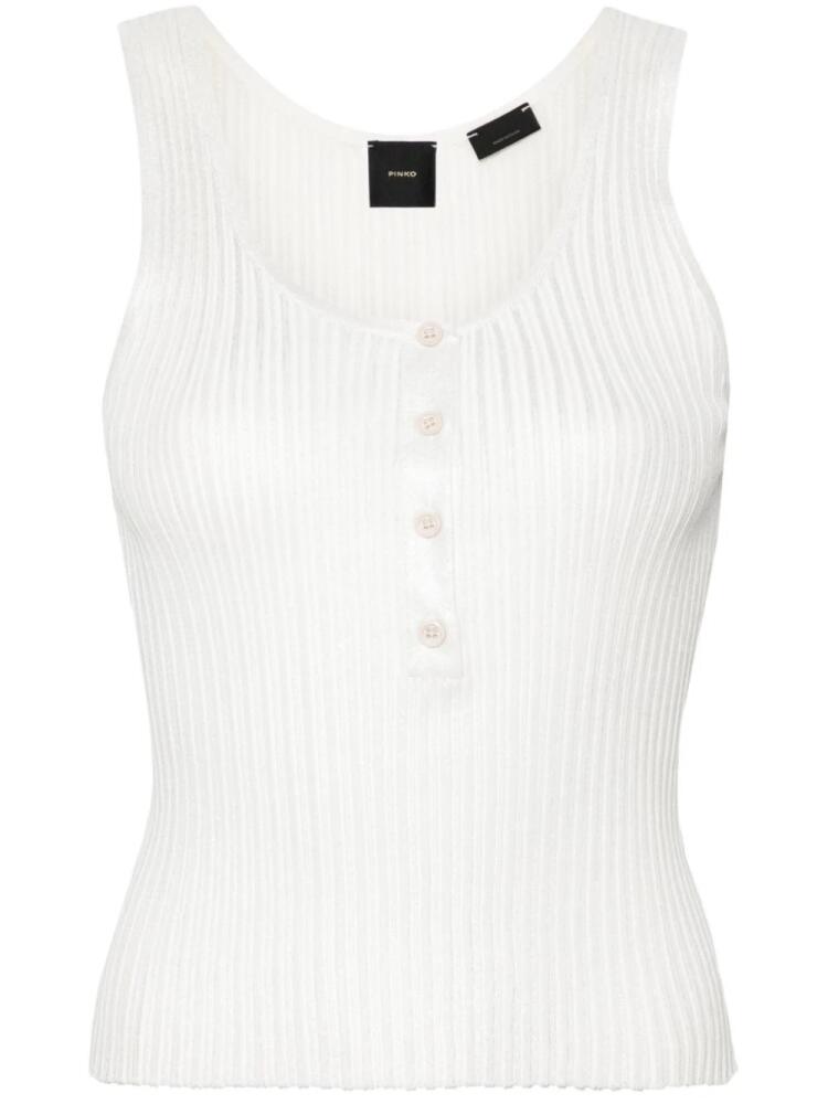 PINKO shimmering ribbed tank top - Neutrals Cover