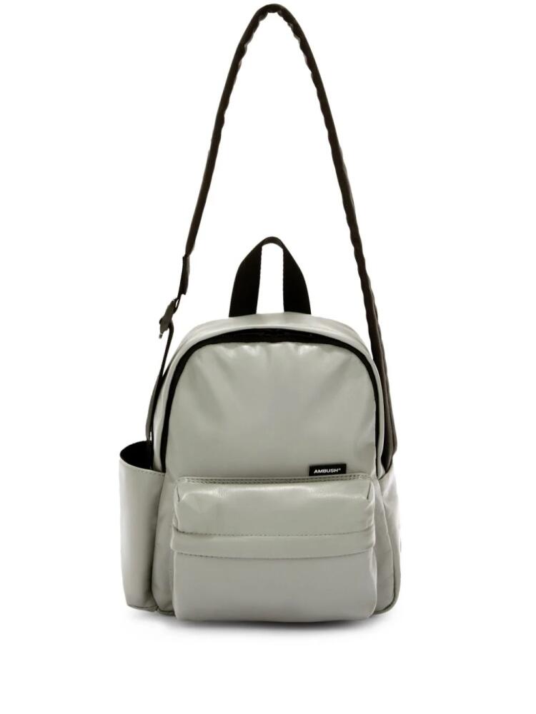 AMBUSH crossbody leather backpack - Grey Cover